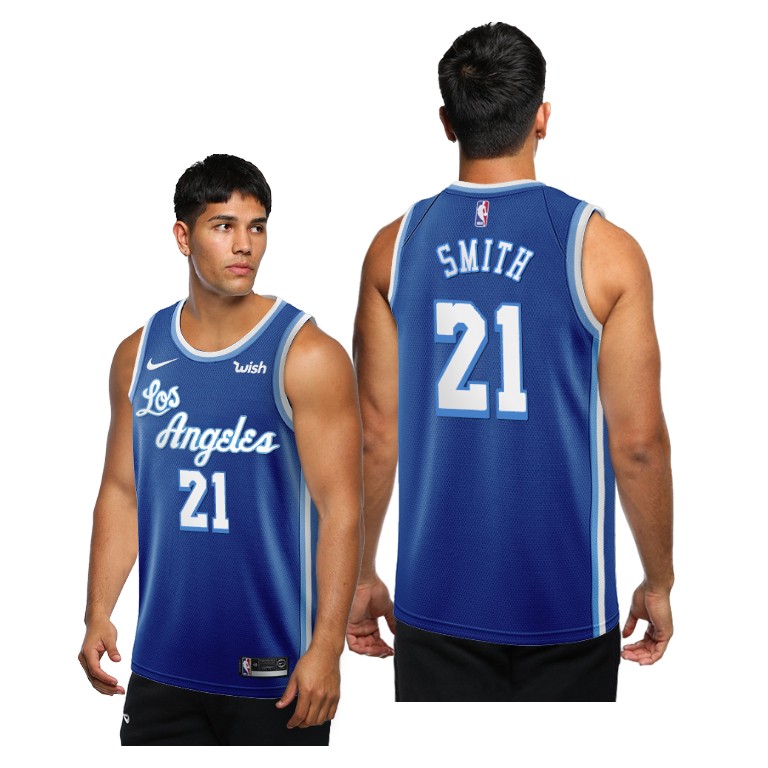 Men's Los Angeles Lakers J.R. Smith #21 NBA 2020-21 New Classic Edition Blue Basketball Jersey YDN4483AP